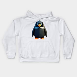 Playful Poly Penguins: A Charming Low Poly Delight Kids Hoodie